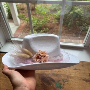 Handmade White Cowgirl Birthday Hat